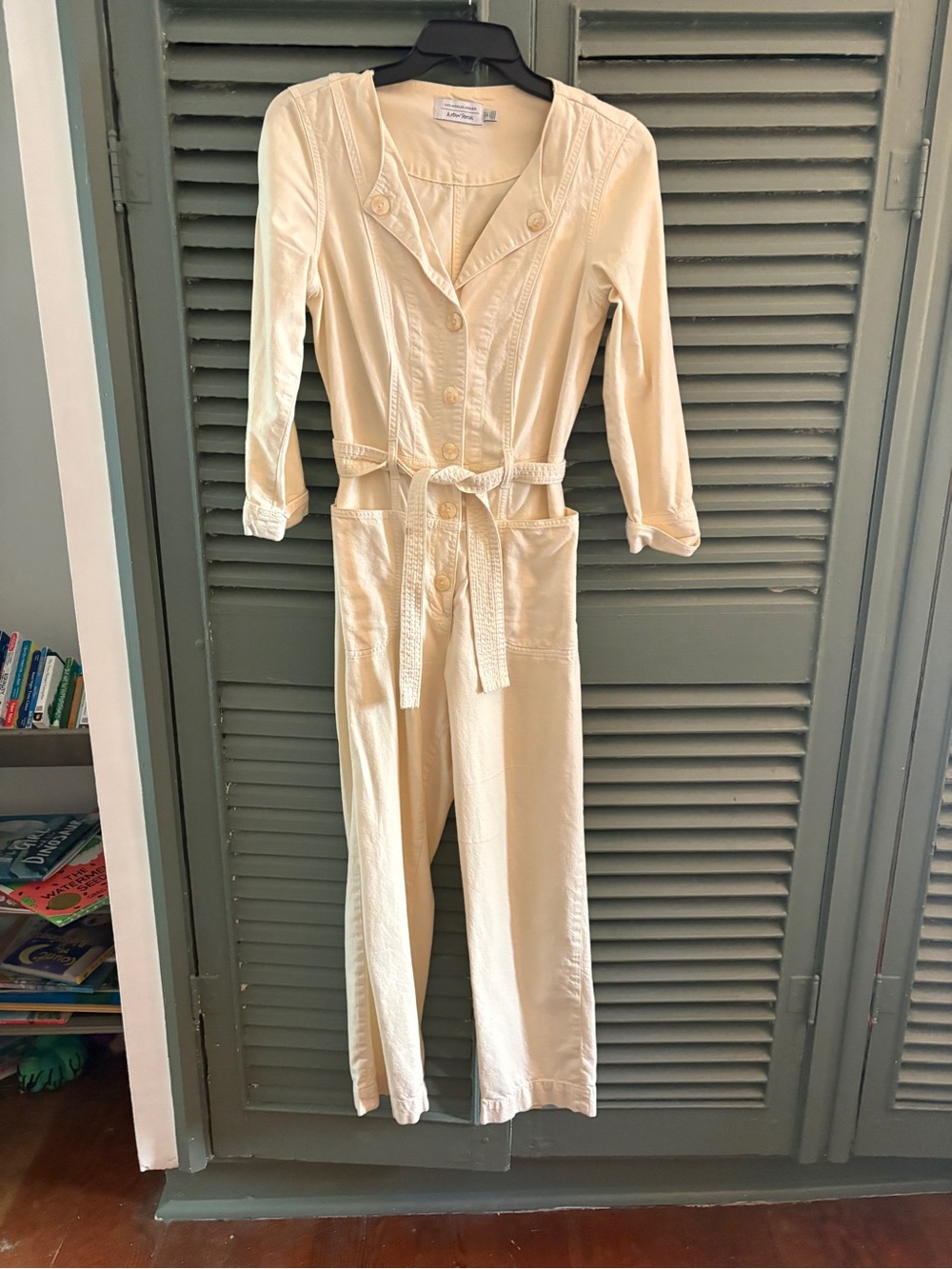 & Other Stories Cream Canvas Jumpsuit